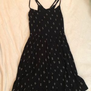 Black Geometric Print Tank Dress